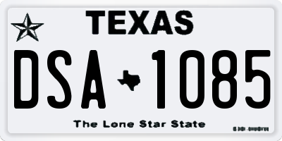 TX license plate DSA1085