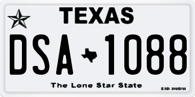 TX license plate DSA1088