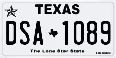 TX license plate DSA1089