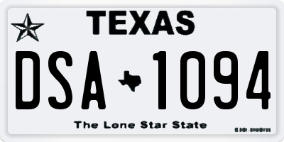 TX license plate DSA1094