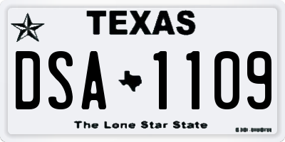 TX license plate DSA1109