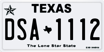 TX license plate DSA1112