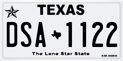 TX license plate DSA1122