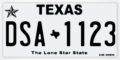 TX license plate DSA1123
