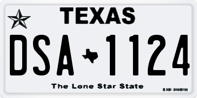 TX license plate DSA1124