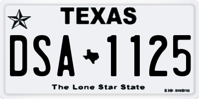 TX license plate DSA1125