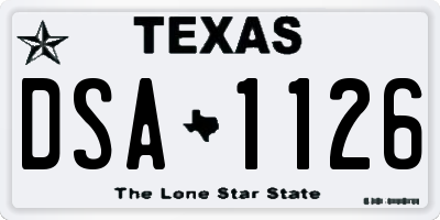 TX license plate DSA1126