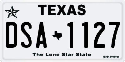 TX license plate DSA1127