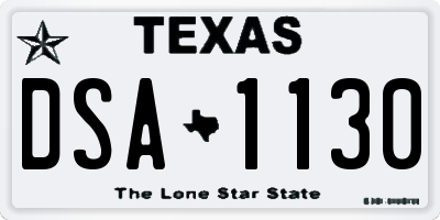 TX license plate DSA1130