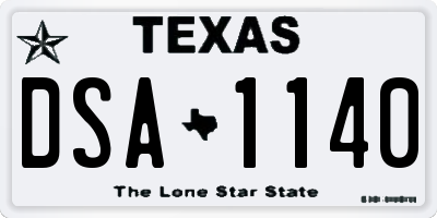 TX license plate DSA1140