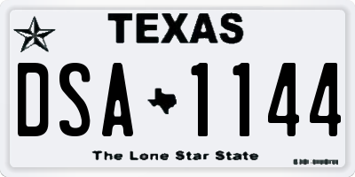 TX license plate DSA1144