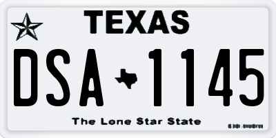 TX license plate DSA1145