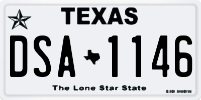 TX license plate DSA1146
