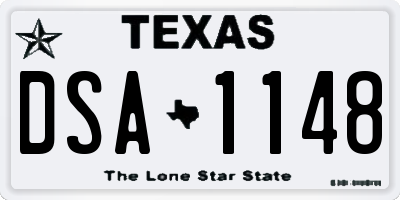 TX license plate DSA1148