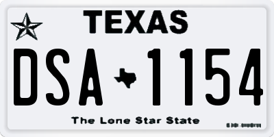 TX license plate DSA1154