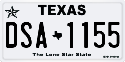 TX license plate DSA1155