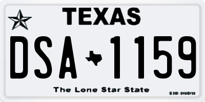 TX license plate DSA1159