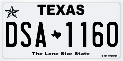 TX license plate DSA1160
