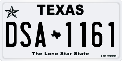 TX license plate DSA1161