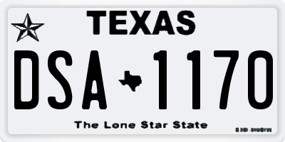 TX license plate DSA1170