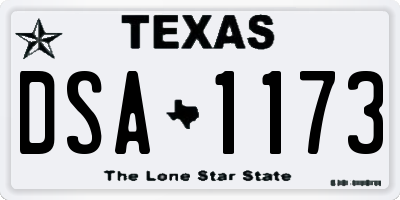 TX license plate DSA1173