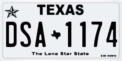 TX license plate DSA1174