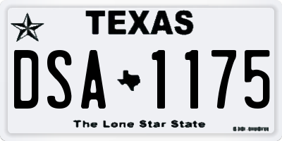 TX license plate DSA1175