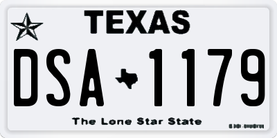 TX license plate DSA1179