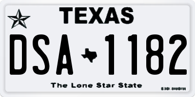 TX license plate DSA1182