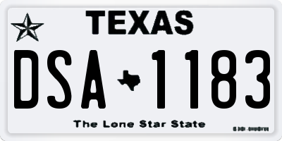 TX license plate DSA1183