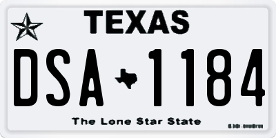TX license plate DSA1184