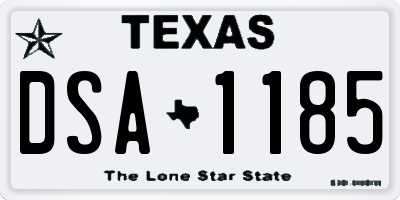 TX license plate DSA1185