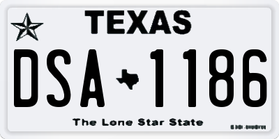 TX license plate DSA1186