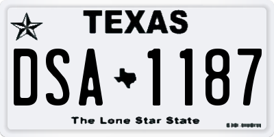 TX license plate DSA1187