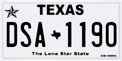 TX license plate DSA1190