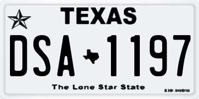 TX license plate DSA1197