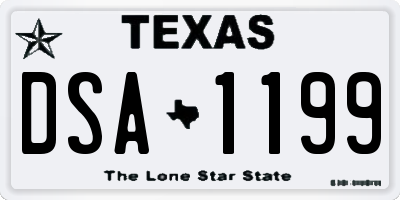 TX license plate DSA1199