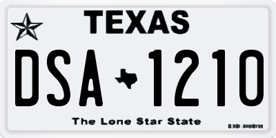 TX license plate DSA1210