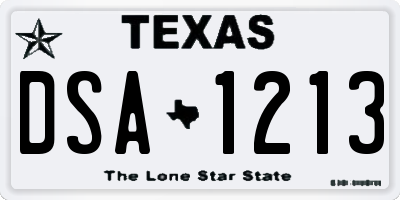 TX license plate DSA1213
