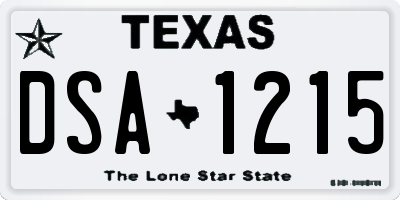 TX license plate DSA1215