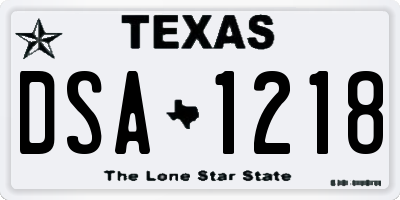 TX license plate DSA1218