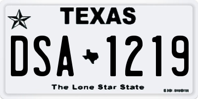 TX license plate DSA1219