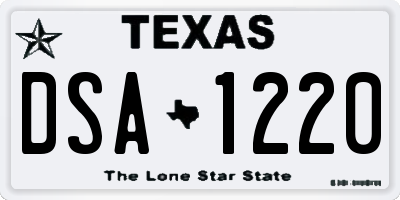 TX license plate DSA1220