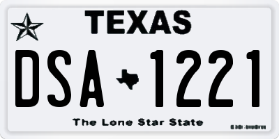 TX license plate DSA1221