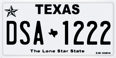 TX license plate DSA1222