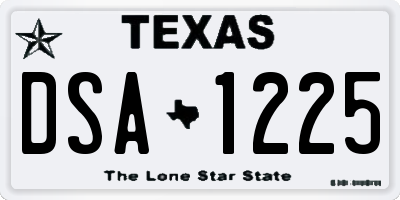 TX license plate DSA1225