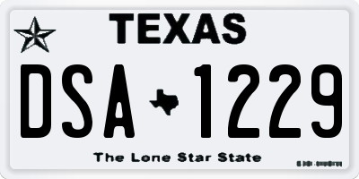 TX license plate DSA1229