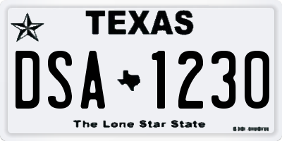 TX license plate DSA1230