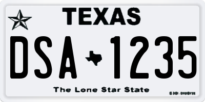 TX license plate DSA1235