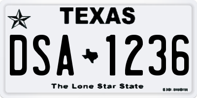 TX license plate DSA1236